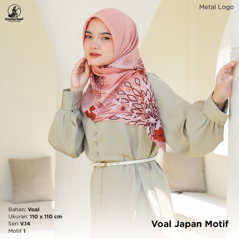 HIJAB SEGIEMPAT JAPAN VOAL MOTIF ICON V.14