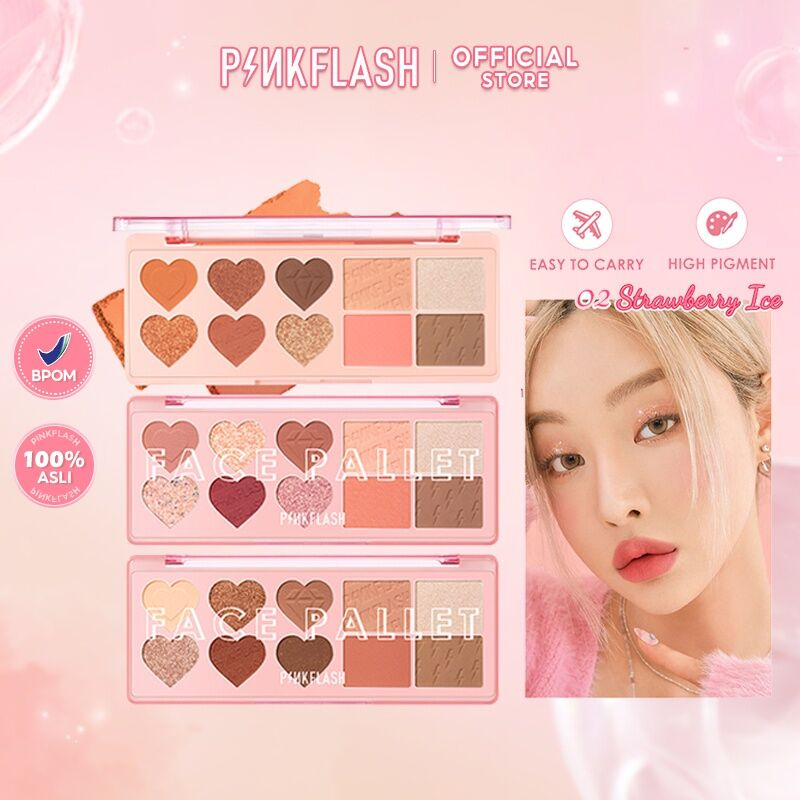 PINKFLASH OhMyLove 4 in 1 Multiple Face Palette Eyeshadow &amp; Blush &amp; Highlighter &amp; Contour