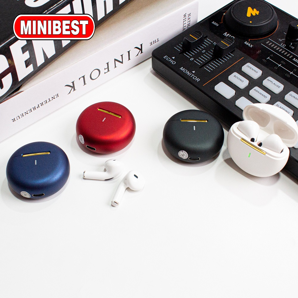 MB MINIBEST TWS Earphone Headset Bluetooth PRO6 Headphone Suara Super Bass, Earbud Nirkabel Earphone Tws dengan Kotak Pengisian