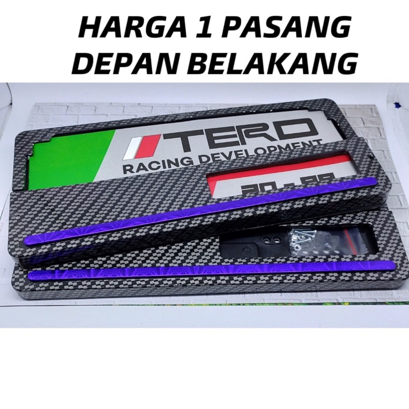 Cover tutup bingkai Plat Nomor Motor polisi karbon carbon SNI 1 set