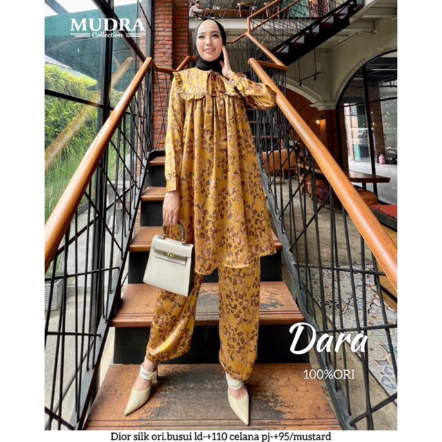 Dara Set Tunik Celana Kulot Motif Setelan One Set Wanita Silk Busui