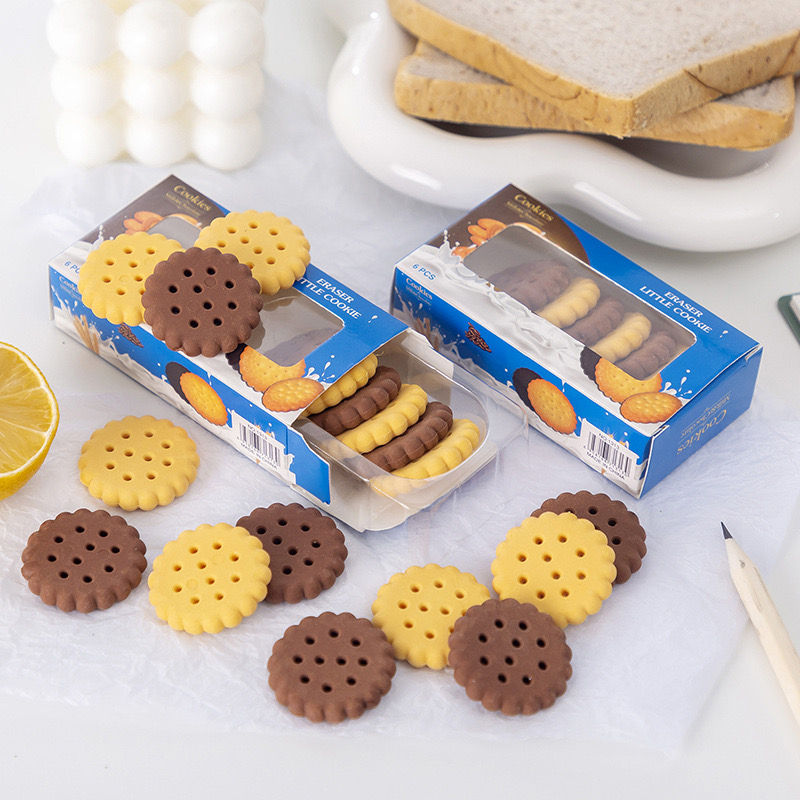 

[TokoTomo] - Penghapus 1 box isi 6pcs Bentuk Biscuit Cookies Lucu