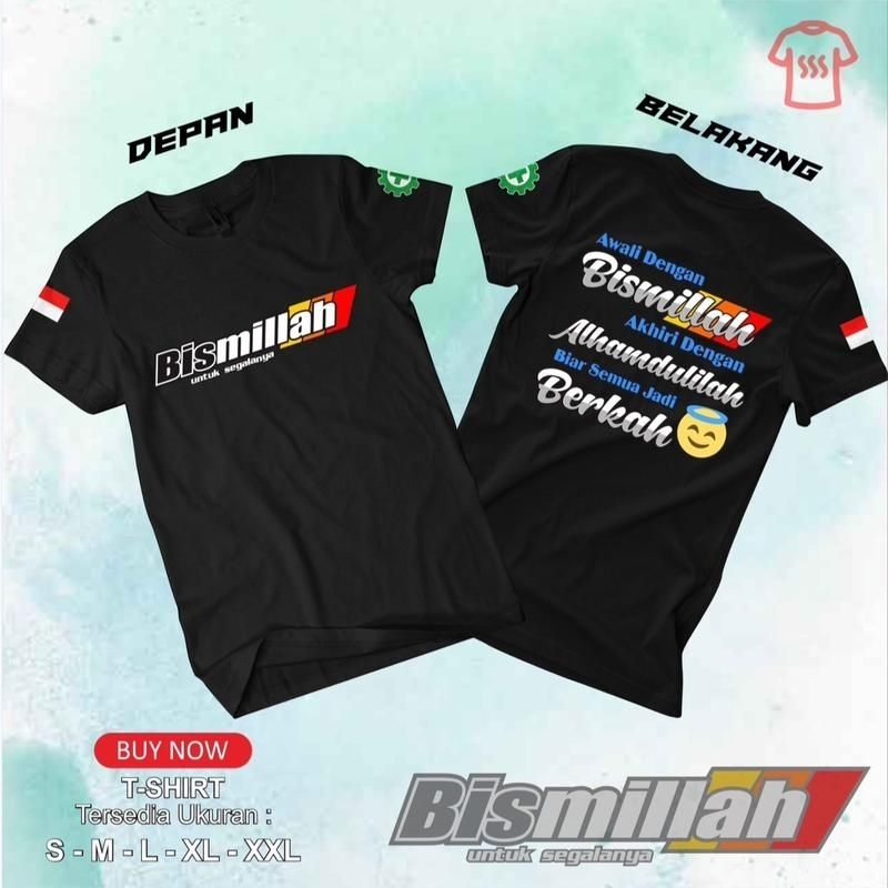 Kaos Bismillah Untuk Segalanya Baju T-shirt Distro Bismillah Untuk Segalanya / Kaos Distro Pria Wani