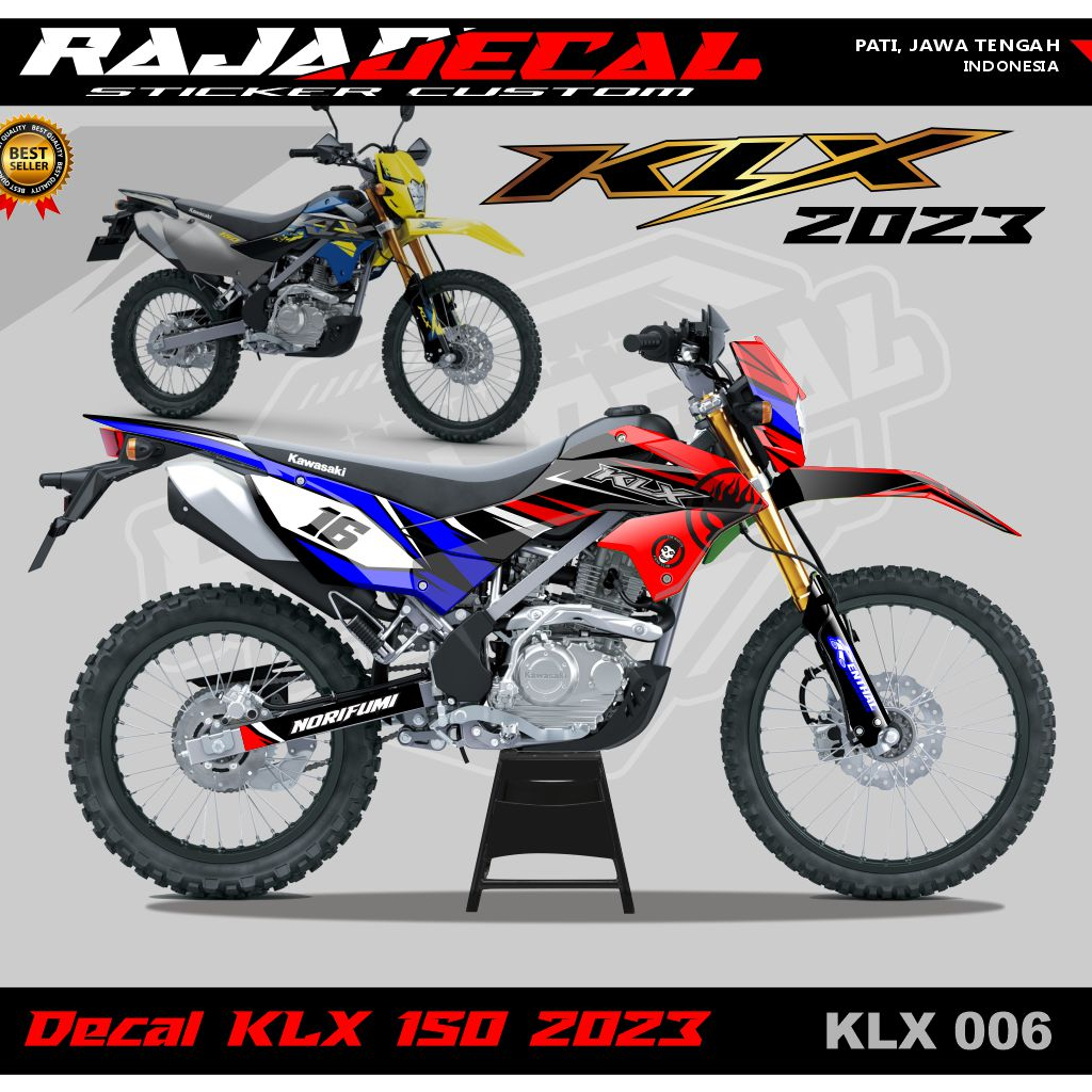 Stiker KLX 2023 Decal Sticker KLX 150 Facelift 2023 Fullbody_Stiker Dekal KLX 150 SM 2023 Disain Sup