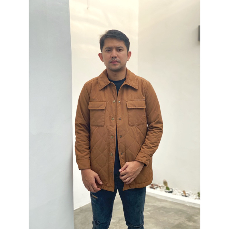 QUILTED JACKET FOR MEN BROWN By OLD NAVY ORIGINAL