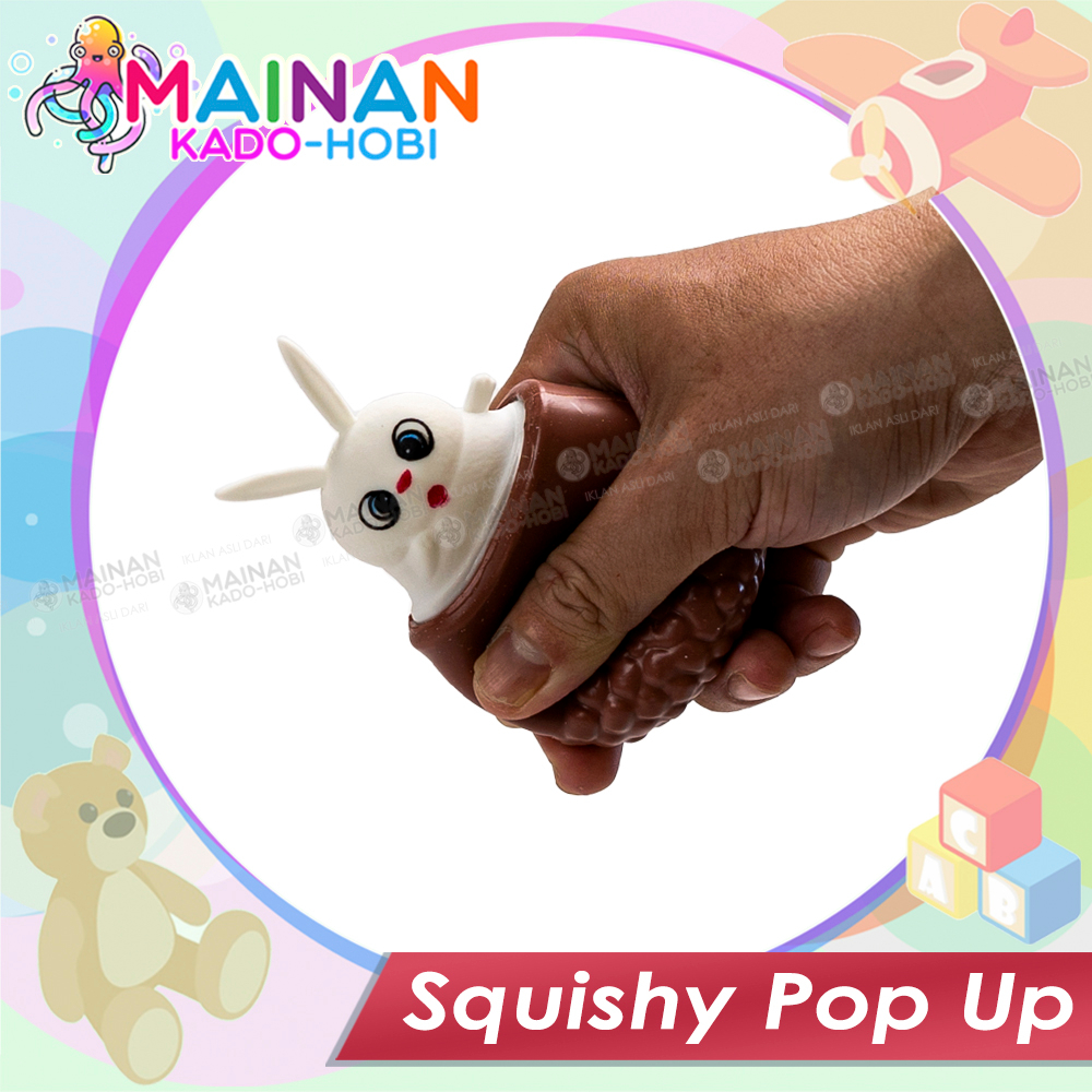 MAINAN SENSORIK ANAK PRESS REMAS SQUISHY KELINCI RABBIT PUTIH