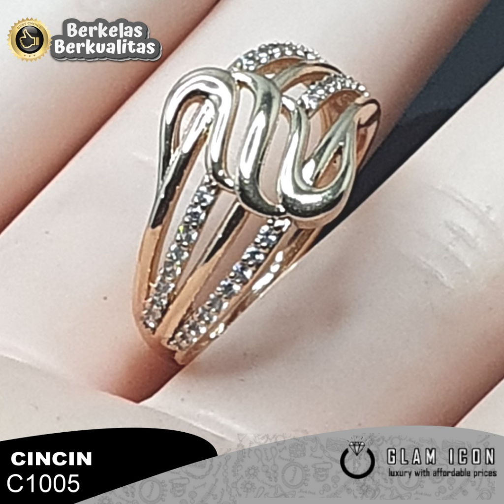 Cincin Wanita motif Layer empat Daun mata baris C1005  CCG