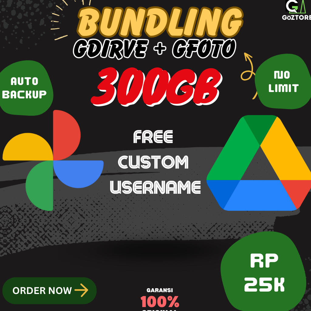 [300GB] PAKET LENGKAP Google Drive Bonus Google Photos 300 GBLifetime Bergaransi