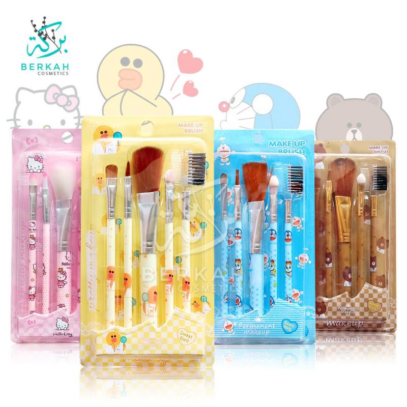 Kuas Set Beauty Brush 1 Paket Isi 5 Varian Random