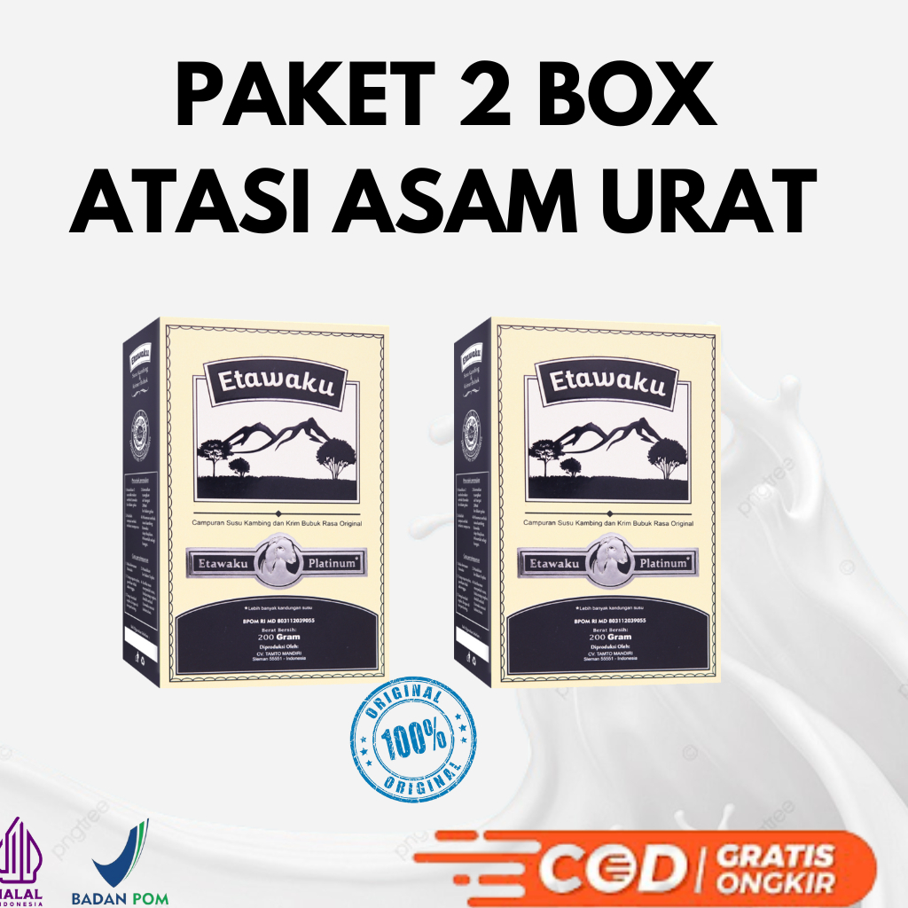 

Susu Etawaku Platinum Paket 2 Box Mengatasi Nyeri Tulang Dan Sendi Menurunkan Kolesterol Jahat Berat Bersih Per Box 200 gram