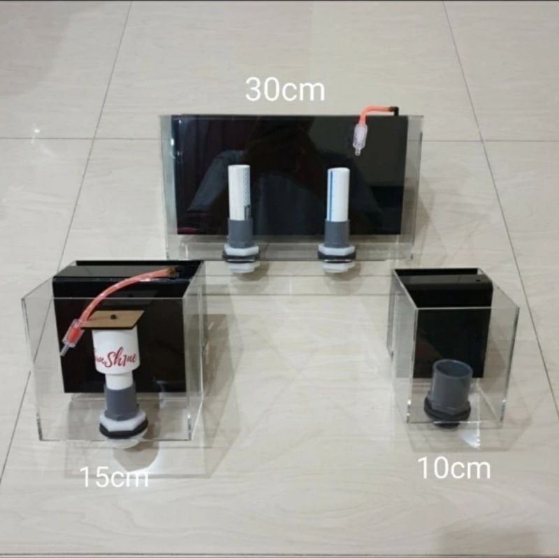 Overflow Box Aquarium 10cm / 15cm / 30cm Akrilik