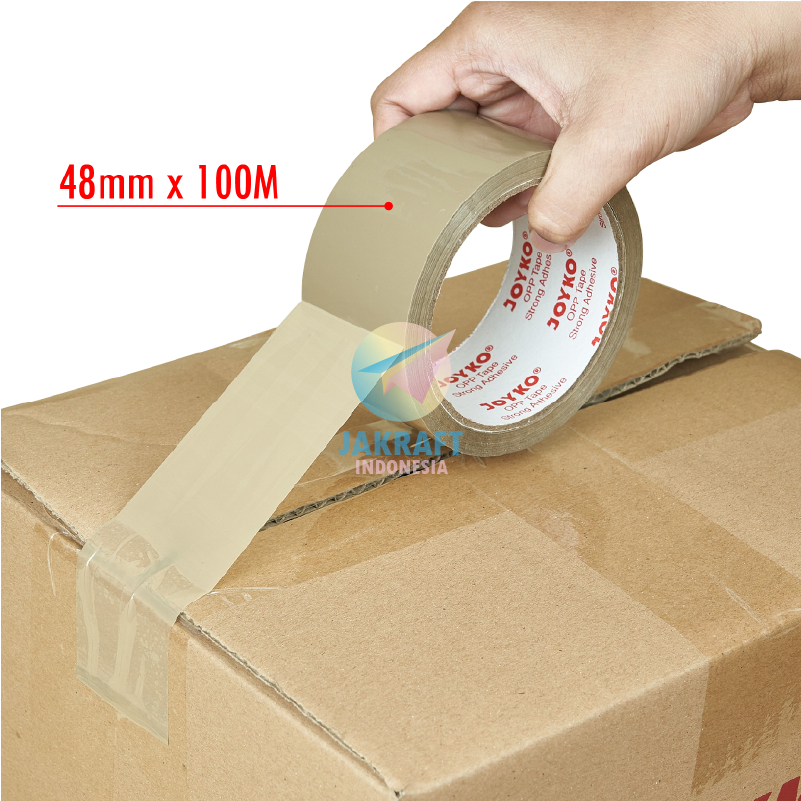 

(1 Pcs) Lakban Cokelat JOYKO 2" Inch 48 mm x 100 Meter Coklat Tan OPP-2A-100 Adhesive Tape Besar