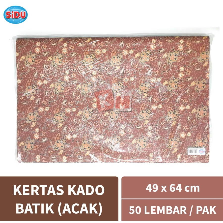 Kertas Bungkus Kado Motif Batik SIDU 1 Pak Isi 50 Lembar Sinar Dunia