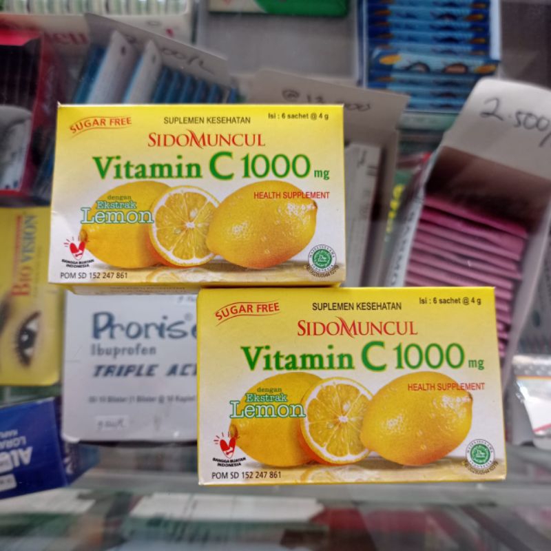 

VITAMIN C1000 SIDOMUNCUL RASA LEMON 1 PACK @6 SACHET