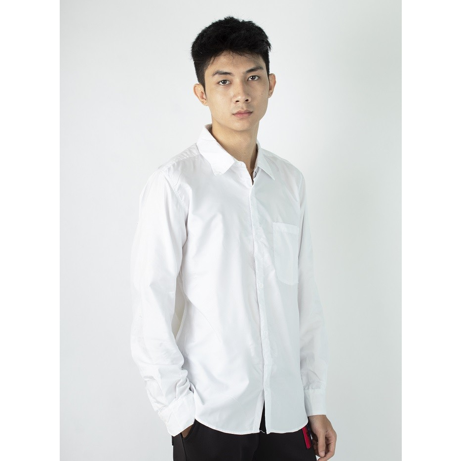 Kemeja lengan panjang polos terbaru 2023 fashion motif putih I9A0 REGULER Oversize Formal premium Un