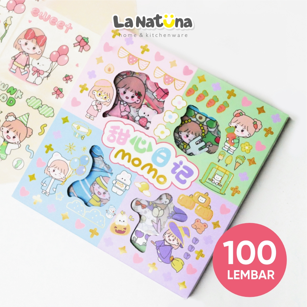 

Stiker 2D 100 Lembar Sticker Momo Kartun Korea Lucu Anti Air Dekorasi Scrapbook