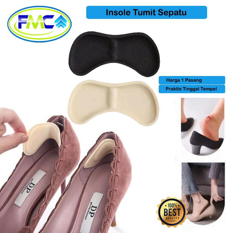 Insole Tumit Sepatu Wanita Bantalan Pelindung Anti Lecek Sepatu Longgar Kebesaran Busa Foam Tebal