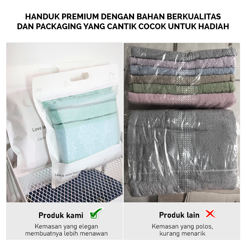 Handuk Mandi Kemasan Cantik Halus &amp; Lembut Daya Serap Tinggi Premium Quality - J3A4