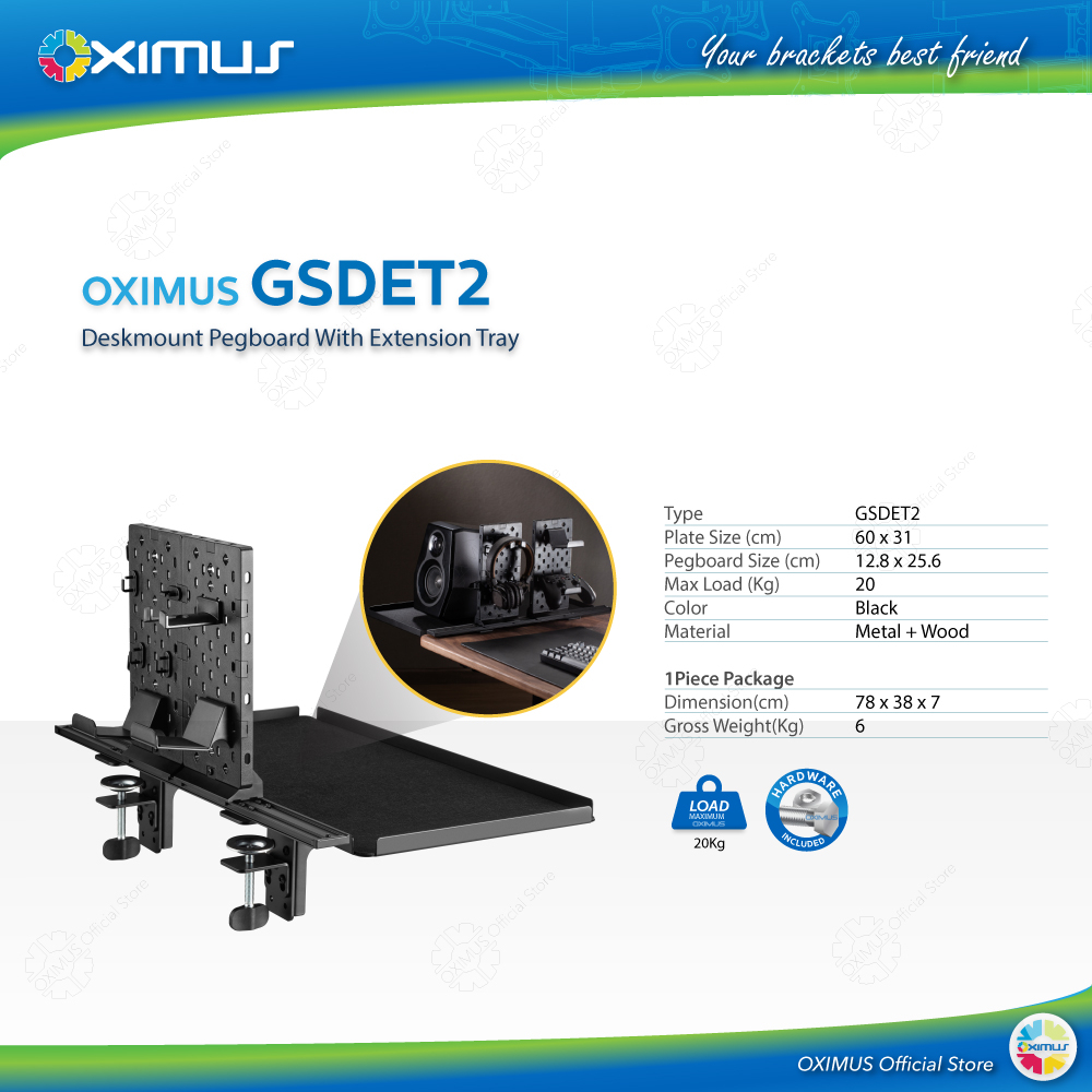 CPU Speaker Extention Board Tray Pegboard DIY Deskmount OXIMUS GSDET2