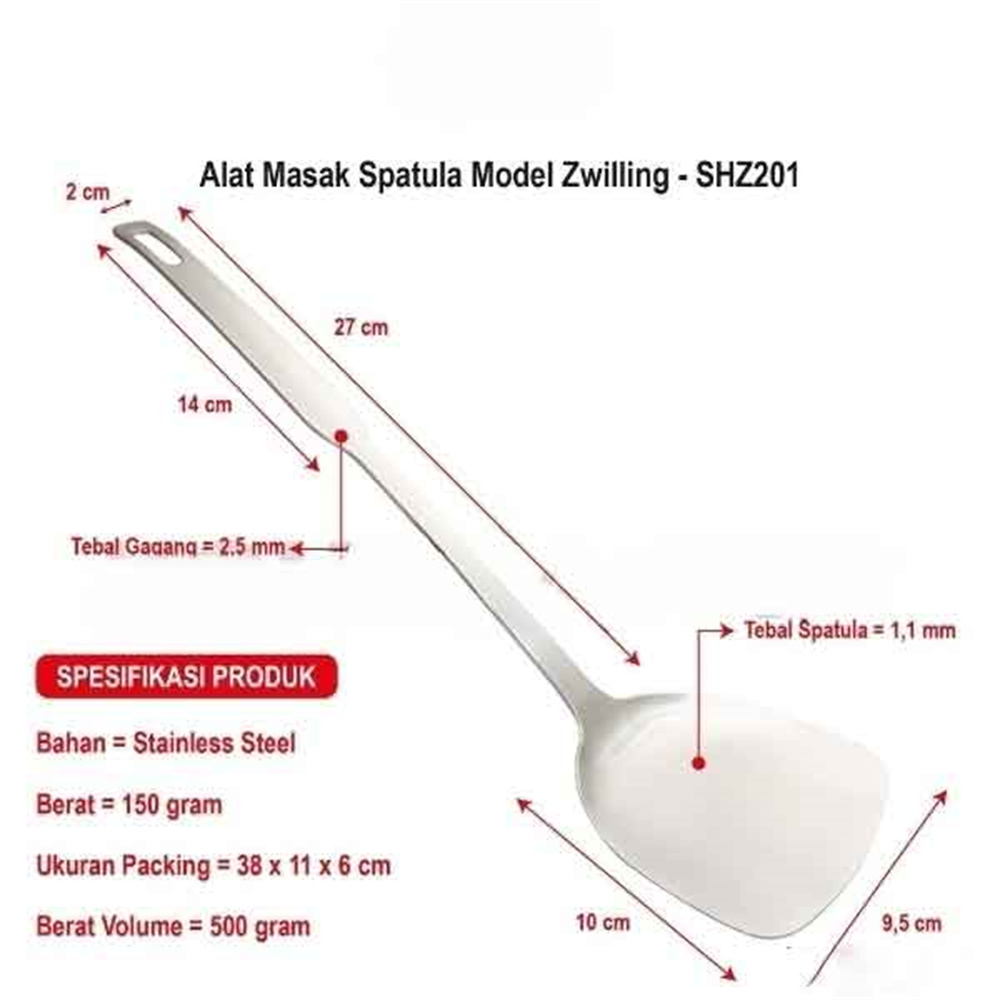 Zwilling / Centong / Spatulla / Alat Masak Stainless / Sodet Serbaguna