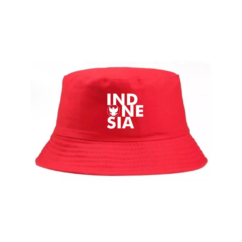 BUCKET Hat Custom Indonesia 3 Baris Spesial Kemerdekaan / Terlaris