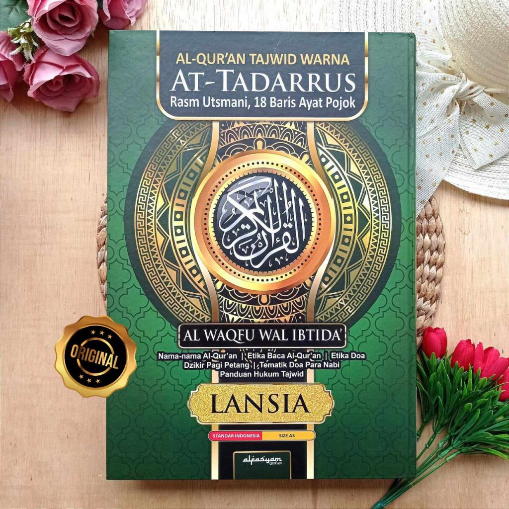 Alquran Jumbo Besar A3 Tajwid Warna At Tadarrus Lansia Rasm Utsmani 18 Baris