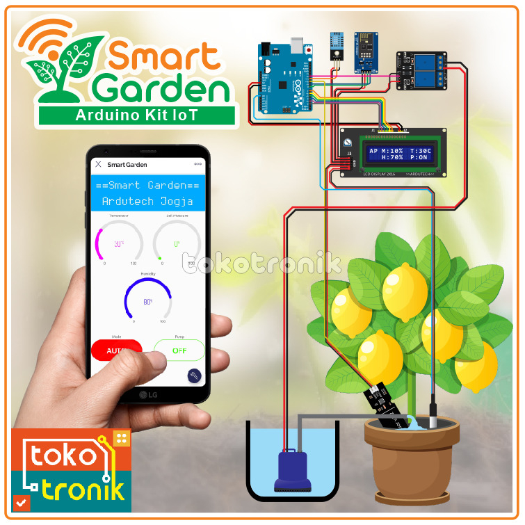 Arduino IoT Smart Garden - Kit Arduino IoT Penyiram Tanaman Otomatis