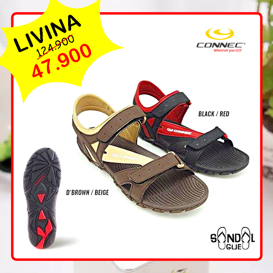 PROMO SANDAL WANITA KEKINIAN CONNEC LIVINA 100% BARU