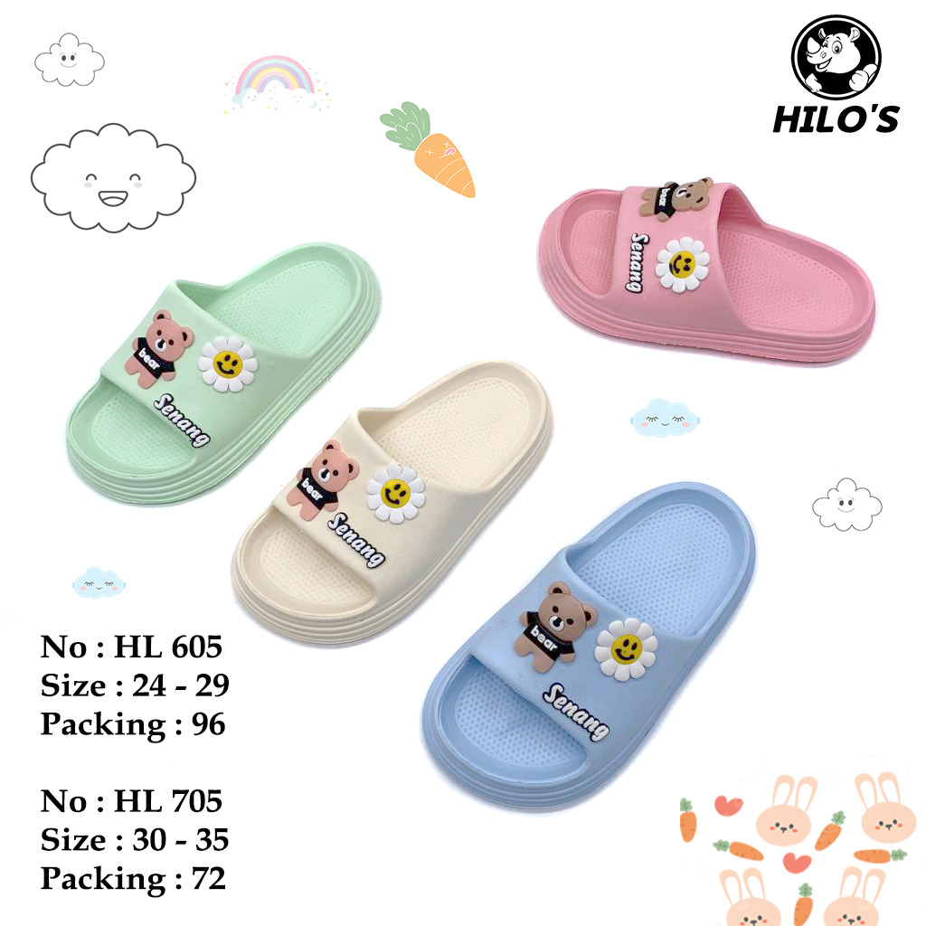 Sandal Anak Perempuan Sandal Selop Motif Lucu Kekinian Model Terbaru size 24-35