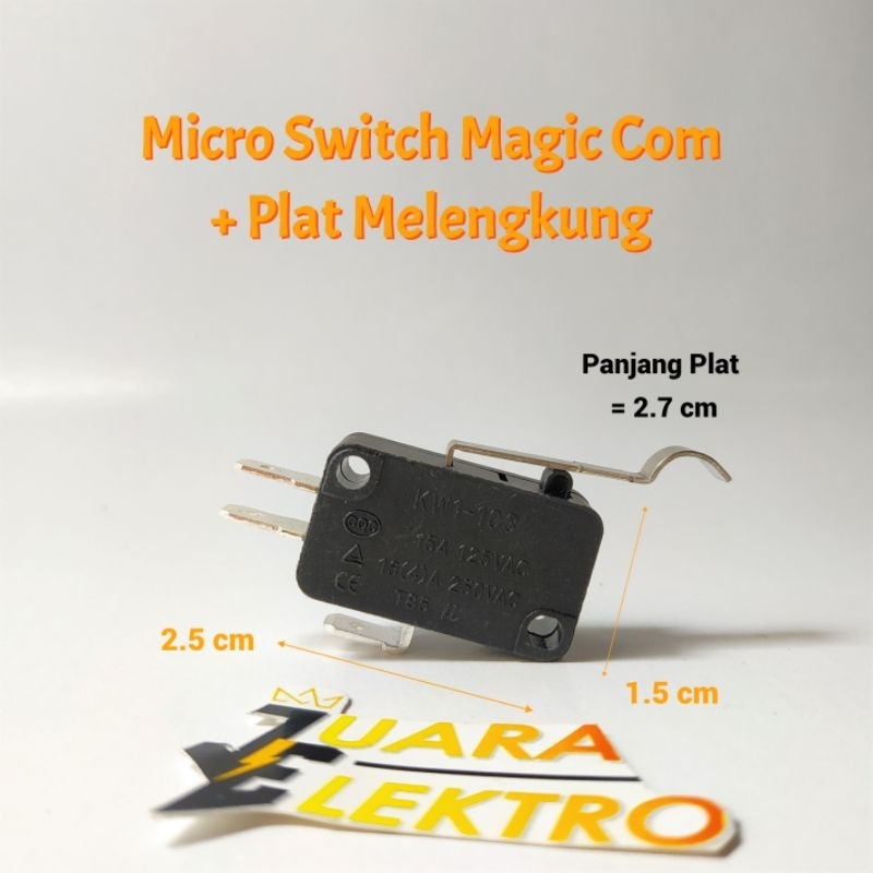 Micro Switch Magic Com + Plat | Mikro Switch Dengan Model Tambahan Plat