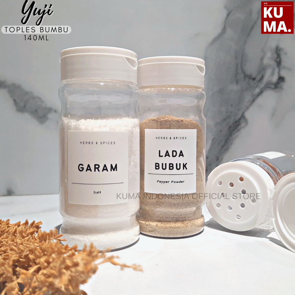 KUMA Yuji Botol Bumbu 140ml Tutup Putih Tabur Free Sticker Botol Bumbu Aesthetic