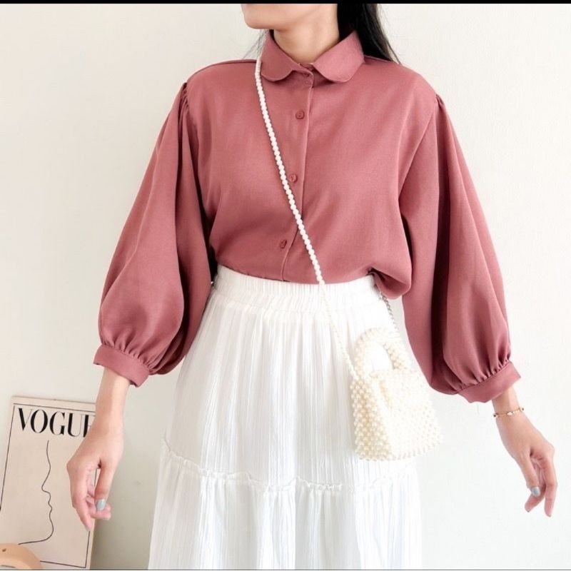 Elze Blouse Kemeja Wanita Bahan Sakila