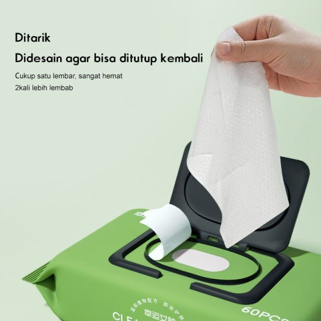 Tissue Remover Riasan Wajah Ekstrak Tanaman Alpukat 60 Lembar / Makeup Remover Tissue /  Tissu Basah Makeup / Tissue Pengahapus riasan