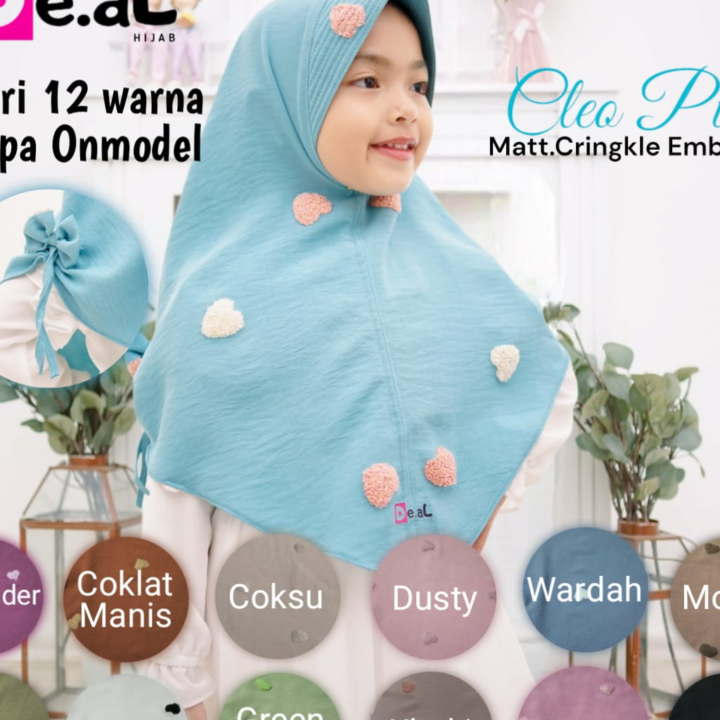 ARJUNA HIJAB INSTAN CRINKLE CLEO PITA POLOS ORI DE.AL HIJAB