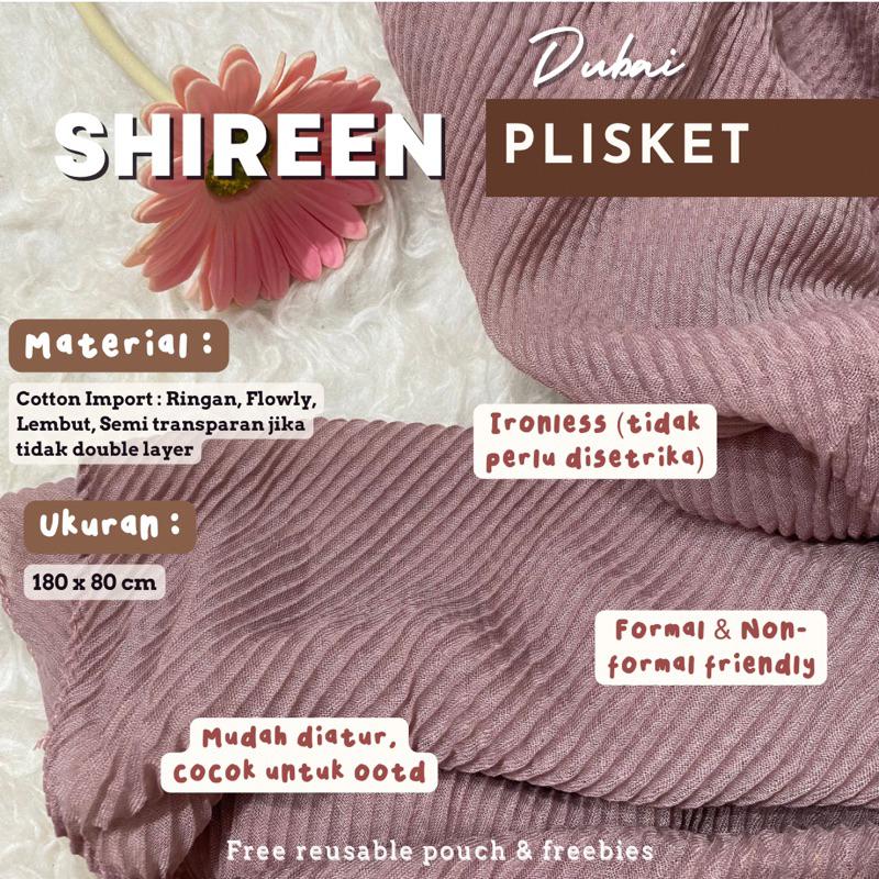 [BUY 1 GET 1] 11-15 November 2023 • Shireen Dubai Shawl Plisket • Pashmina Cotton Dubai plisket premium lembut hijab ala shireeenz • Hijab Dubai Ironless Tanpa setrika • Pashmina Unik Termurah Premium