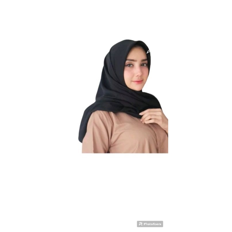 KERUDUNG KATUN / KERUDUNG SEGI EMPAT RAWIS HITAM PREMIUM / KERUDUNG SEGI EMPAT SAGE GREEN
