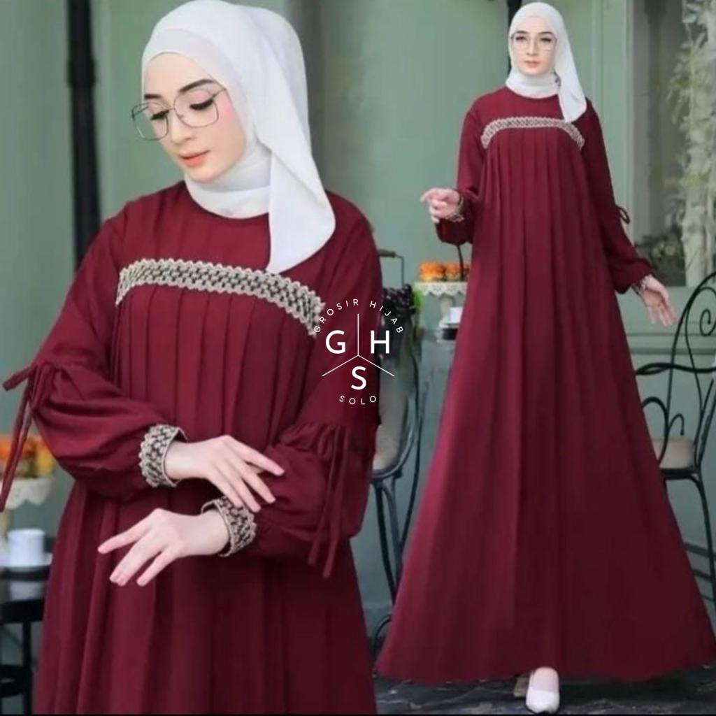 IRENA GAMIS OVERSIZE MAXI RENDA TALI DAILY BUSUI DRESS WANITA CRINCLE AIRFLOW PREMIUM (DBY)