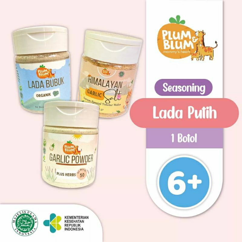 

Plum&Blum Lada Putih Himalayan Salt Garlic Powder Bumbu Dapur Mpasi 50gr