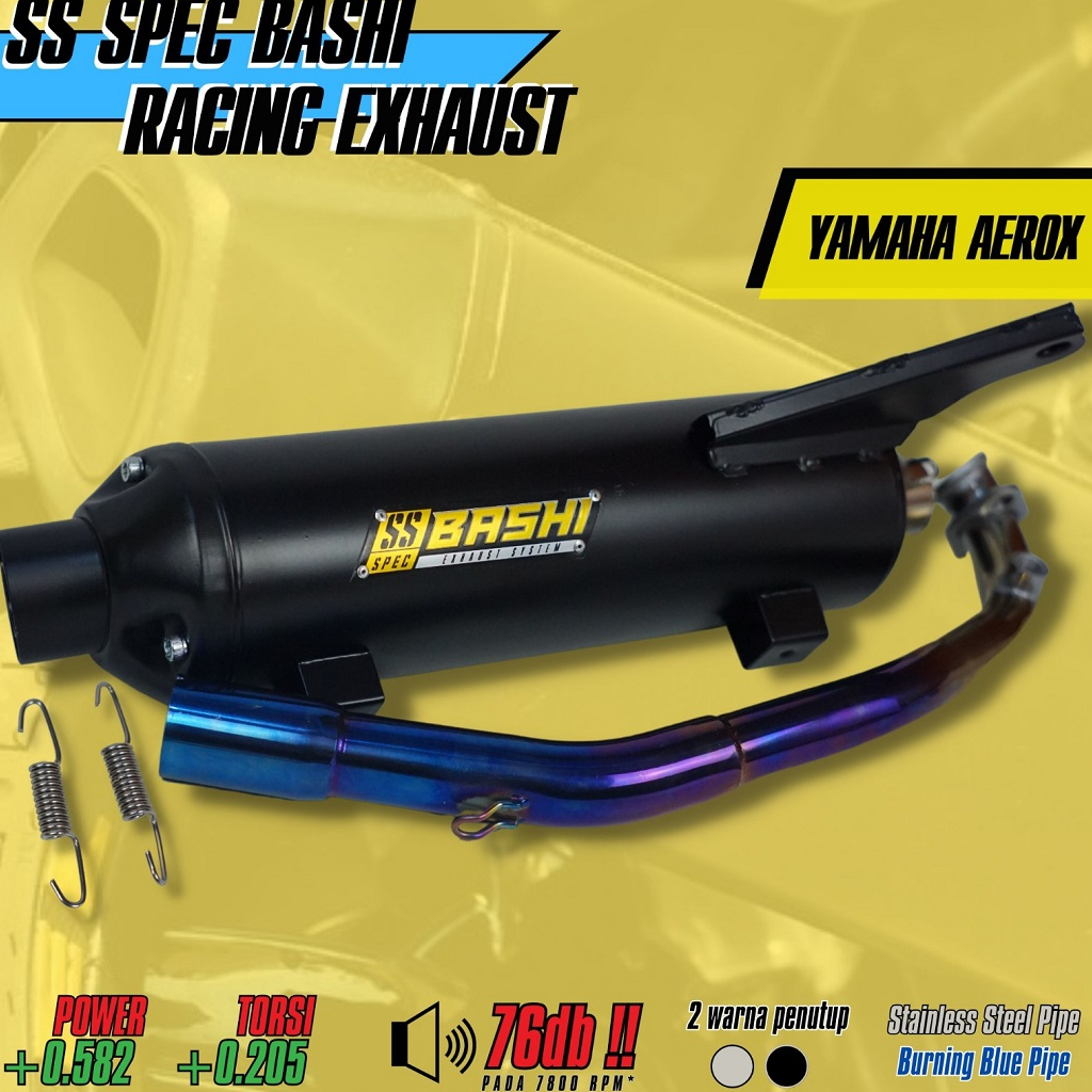 KNALPOT RACING YAMAHA AEROX EXHAUST BASHI SS SPEC STAINLESS STANDAR