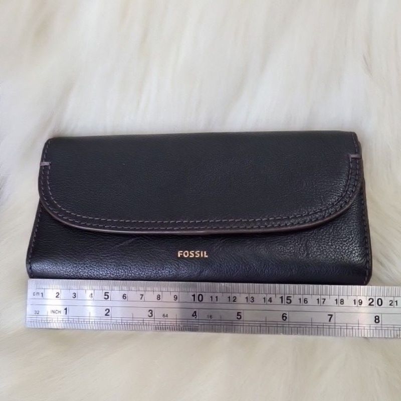 LEATHER WALLET FOS* BLACK AUTH