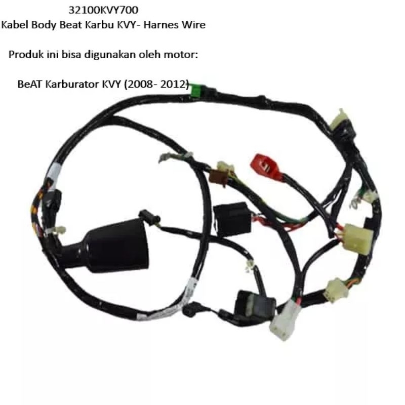 Kabel Body Utama Beat karbu original AHM