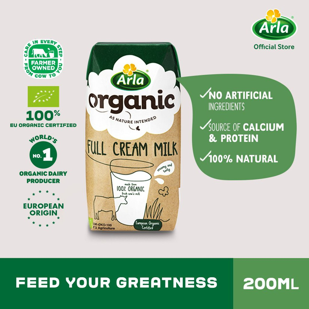Arla Organic Susu Organic Full Cream 200ML