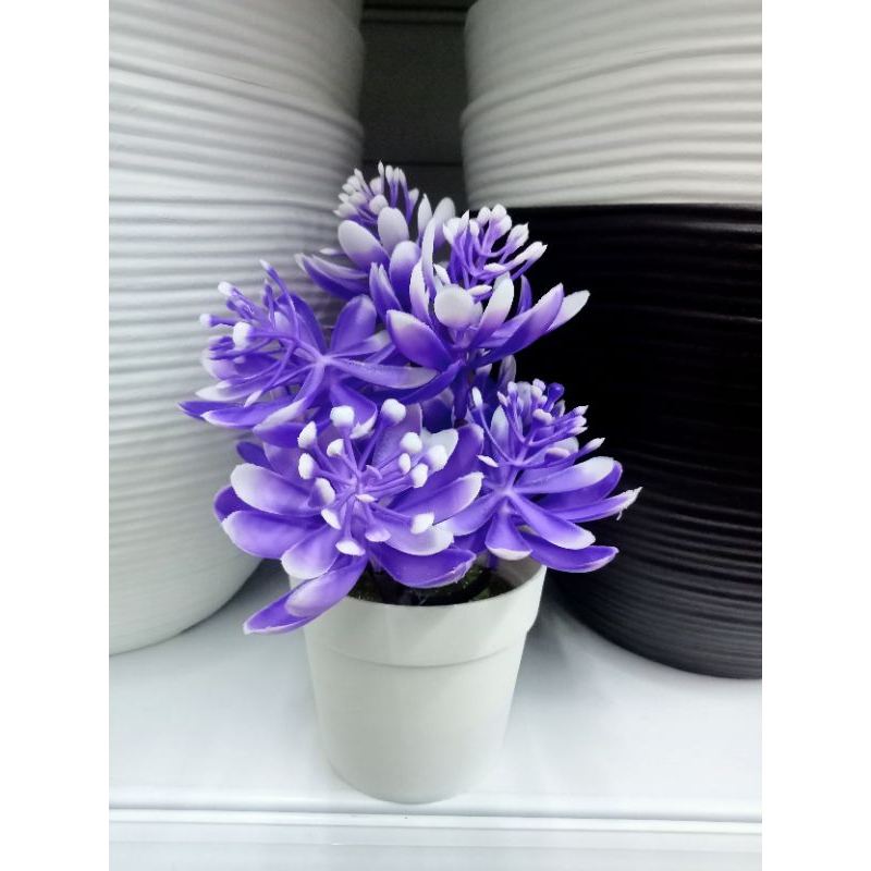 bunga bonsai artificial lengkap dengan pot hiasan meja ruang tamu dan kantor