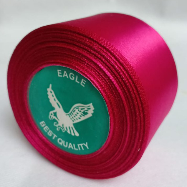 

Pita satin pink fanta 2 inch / 5 cm Per roll pita kado pita bucket bunga