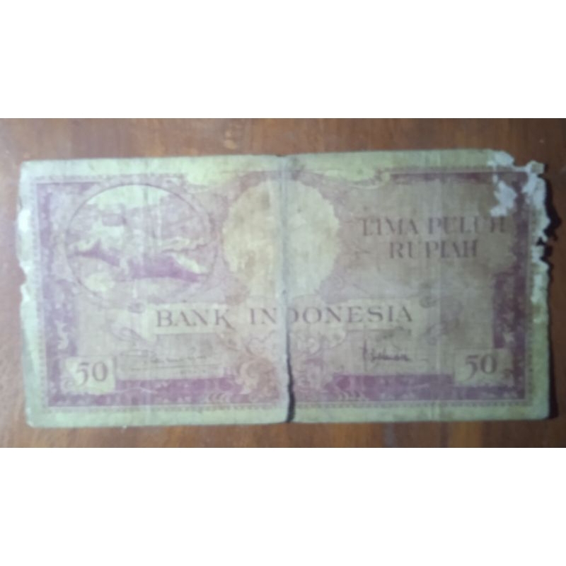 uang 50 rupiah tahun 1957
