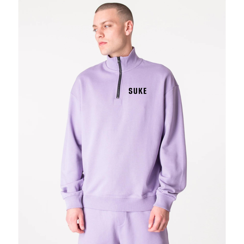HALFZIP SWEATSHIRT LILAC TEKS SUKE PREMIUM