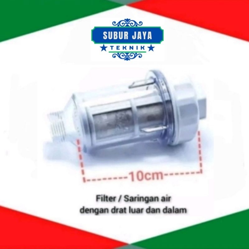 Filter saringan air selang mesin cuci otomatis satu tabung drat luar dan drat dalam