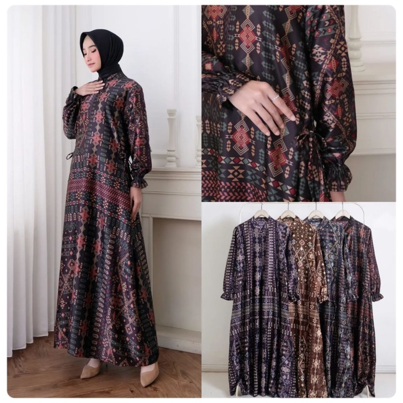 Bahan Kain Silk Meldaa / Etnik / bahan gamis seragam / kain meteran murah