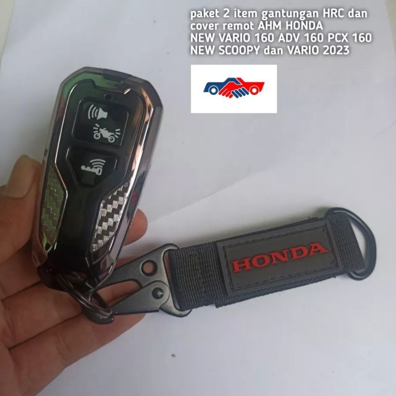 PAKET GANTUNGAN KUNCI HRC HONDA DAN COVER REMOTE ADV 160 VARIO 160 NEW VARIO 125 NEW 2023 SCOPY 2023 ORIGINAL AHM