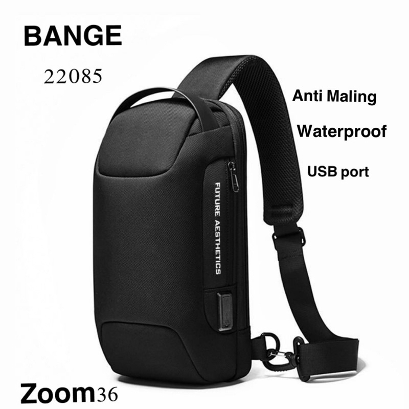 Bange BG22085-Tas selempang Pria Sling Bag Anti Maling Waterproof USB Port